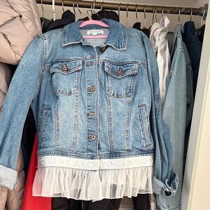 Denim Jacket with Tulle Hem